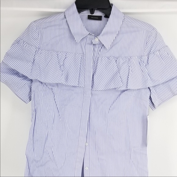 Halogen ruffle stripe poplin top - Picture 5 of 8